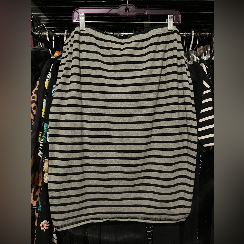 Stretchy Striped High Waisted Pencil Skirt | 2XL/3XL